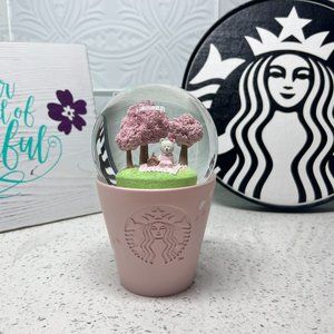 Starbucks Sakura Cherry Blossom Tree & Bearista Snow Globe